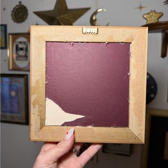 Vintage 90s Celestial Mary Beth Zeitz Gold Framed Sun Picture - Picture 4 of 5